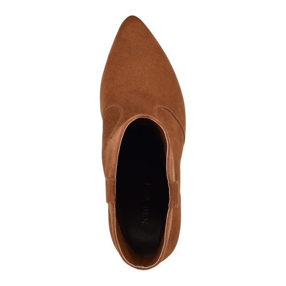 NIB Nine West Cindra Heeled Ankle Boots Brown Size 9.5